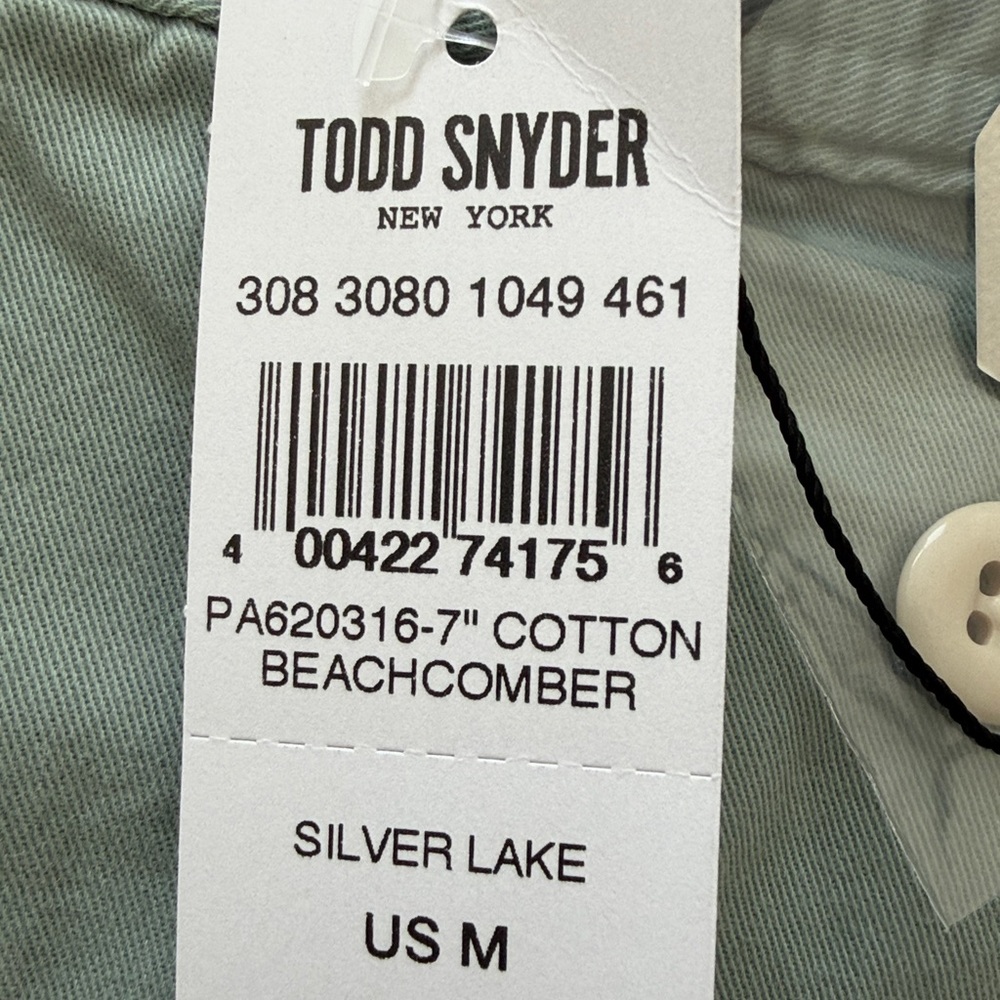 Todd Snyder Sage Green Flat Front Shorts - Picture 6 of 6